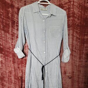 Dex Striped Shirt Dress with Tassel Belt – Size Small